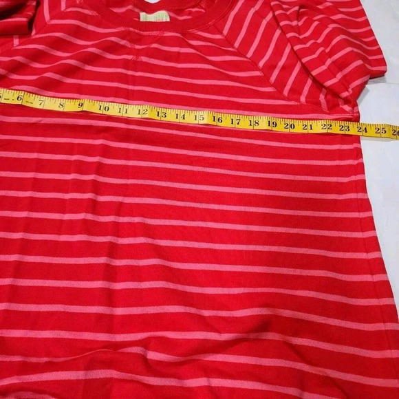 Old Navy  RED/WHITE Striped Sweat Shirt Women's XL Longsleeve Crewneck - Picture 4 of 10